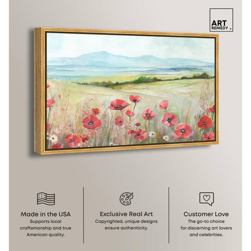 The Poppy Field Canvas by Art Remedy