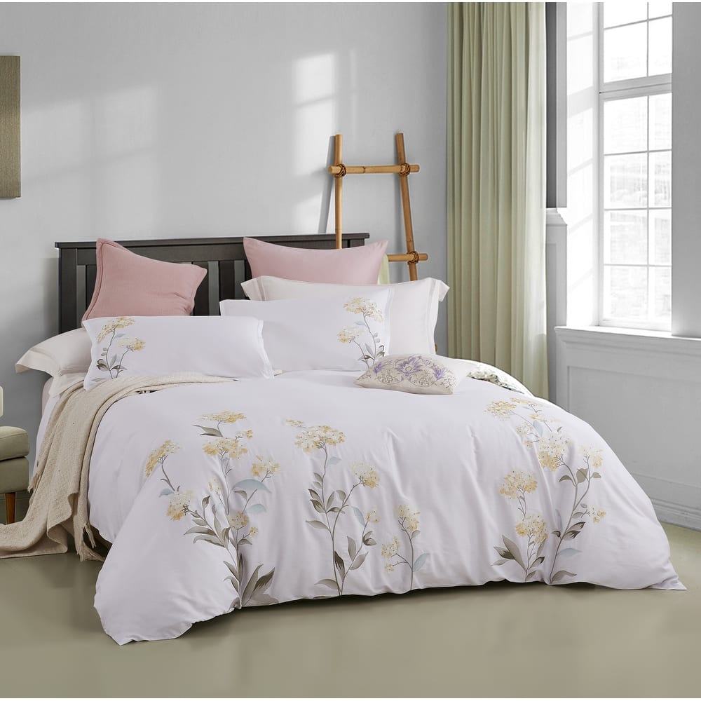 Broderie ensemble housse de couette Collection Hydrangea Embroidery Duvet Set (6 Color)