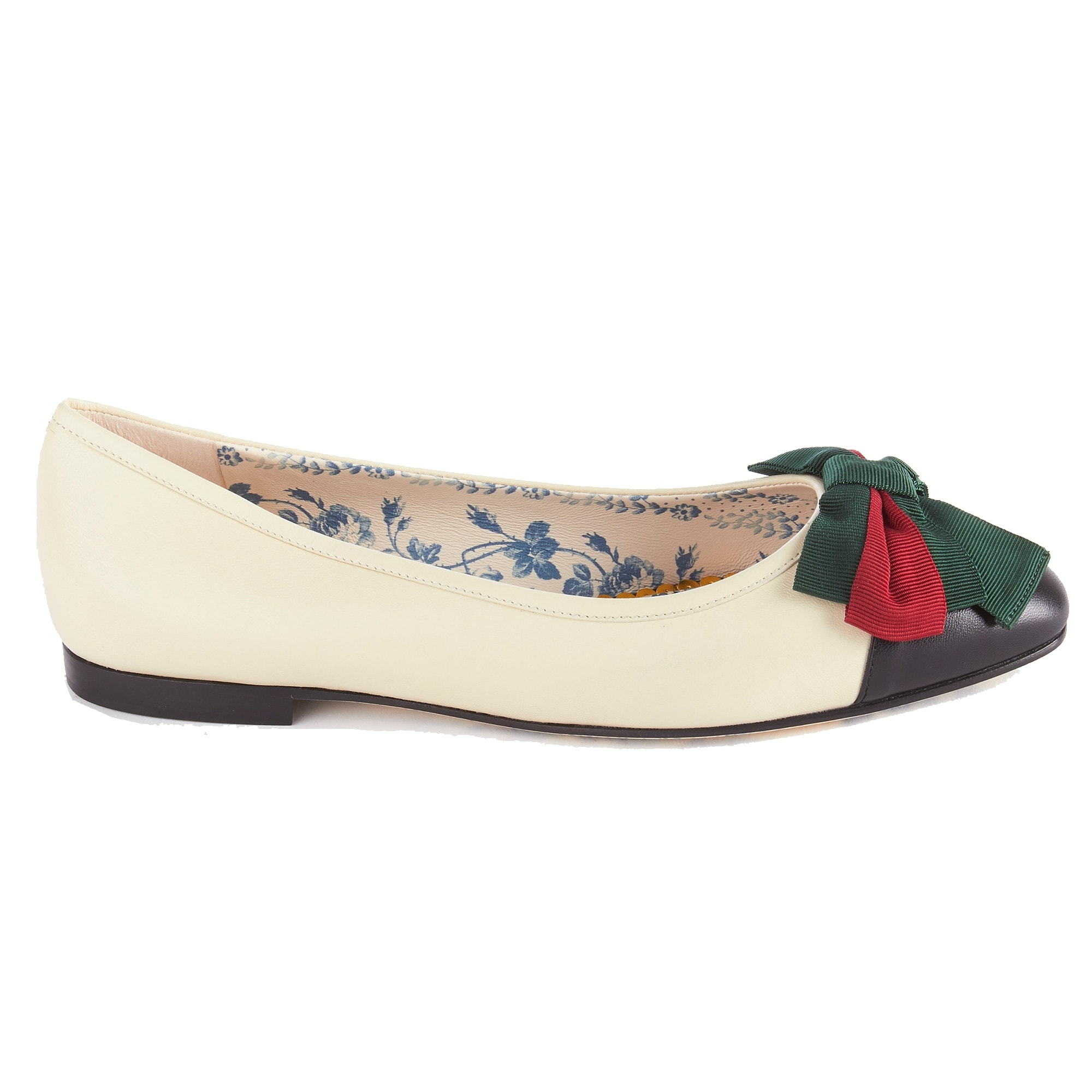 gucci leather ballet flat with bow