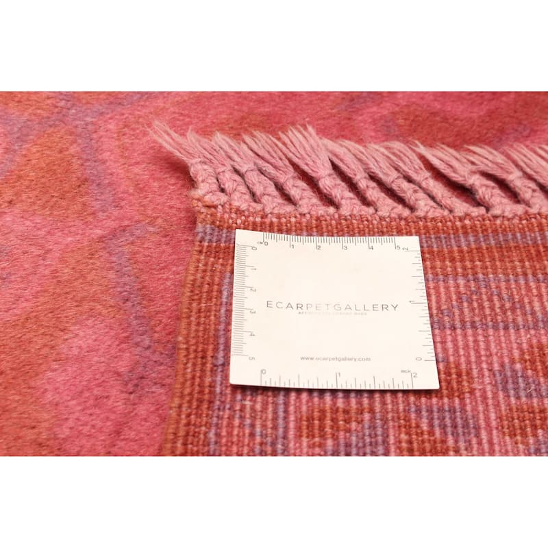ECARPETGALLERY Hand-knotted Color Transition Pink Wool Rug - 2'8 x 9'11
