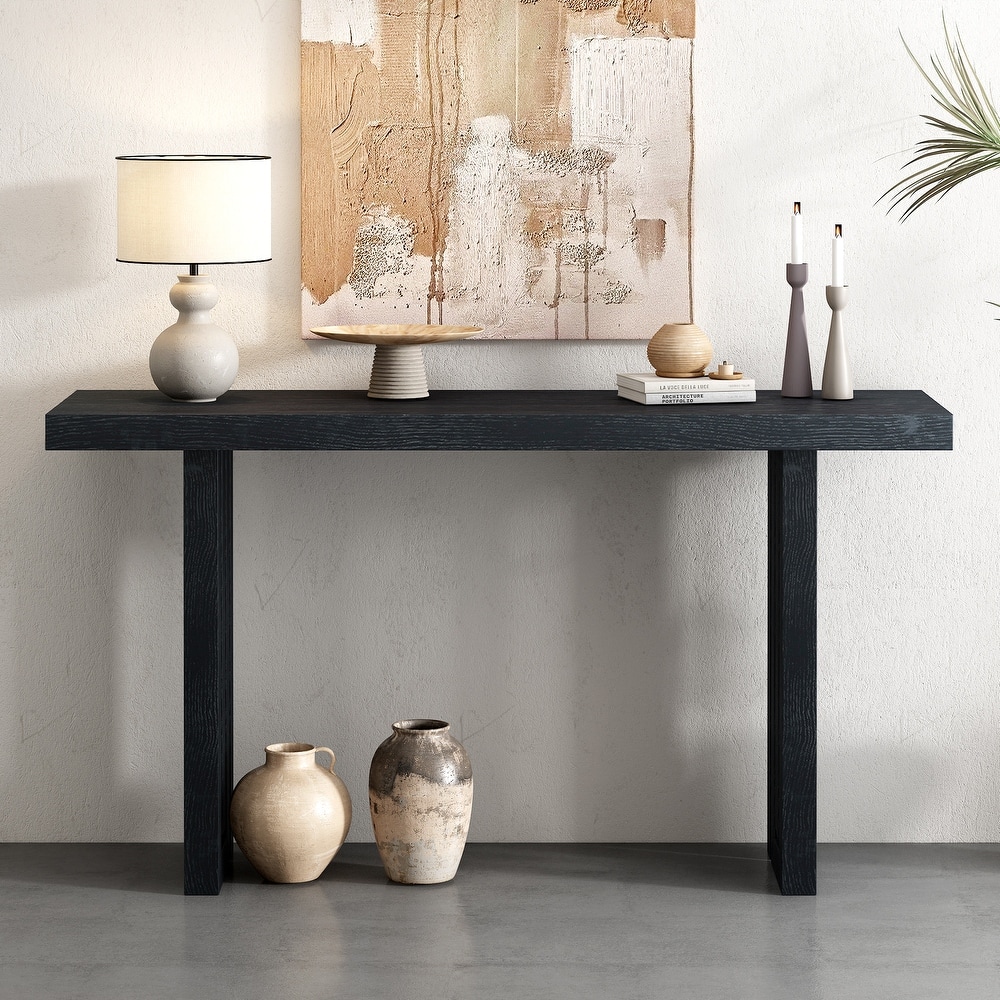 Modern 59" Console Table with Distinctive Shapes for Entryway and Living Spaces