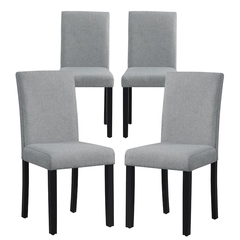 Gymax Dining Chair Set of 4 w/ Acacia Wood Frame & Rubber Wood Legs