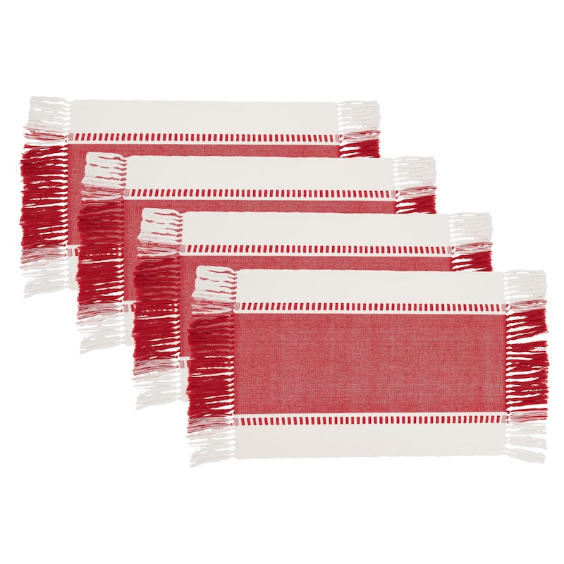 Tassel Trimmed Stripe Placemat (Set of 4)