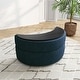 preview thumbnail 46 of 96, Upholstered Chenille Boucle Half Moon Storage Ottoman with Tray