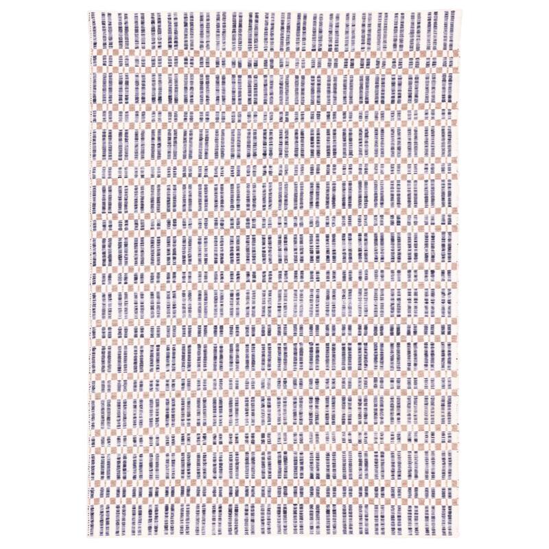 ECARPETGALLERY Flat-Weave Nevada Navy Wool Kilim - 5'3 x 7'6