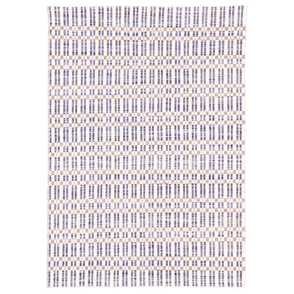 ECARPETGALLERY Flat-Weave Nevada Navy Wool Kilim - 5'3 x 7'6