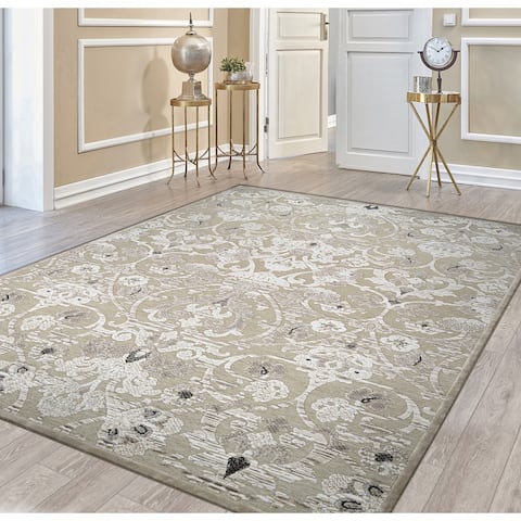 Couristan Cire Aurora Regal Mushroom-Antique Cream Area Rug