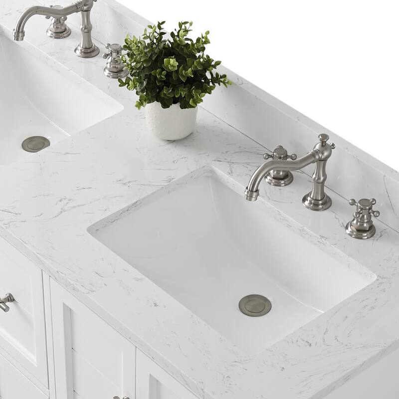 Vanity Art 54" Double Sink Bathroom Vanity with Top & Backsplash