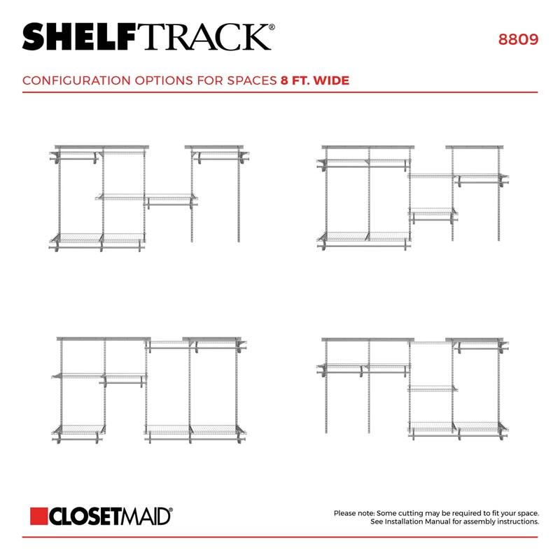 ClosetMaid ShelfTrack 60-96 Inch Wide Wire Closet Organizer