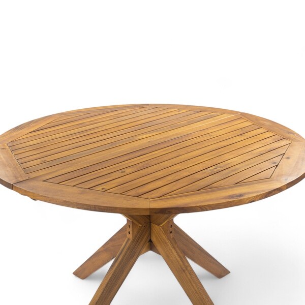 Stamford Outdoor Round Acacia Dining Table by Christopher Stamford Outdoor Round Acacia Dining Table by Christopher