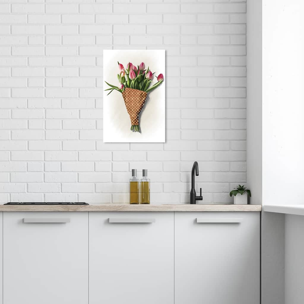 Wynwood Canvas Floral and Botanical French Wrapped Tulips Brown and Traditional Wall Art Canvas Print