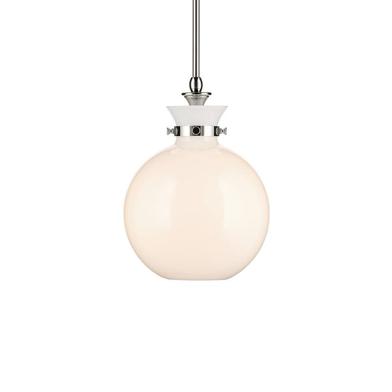 Kichler Lighting Laria 10.25 Inch 1 Light Pendant with Opal Glass in Polished Nickel