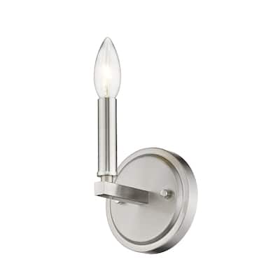 One Light Steel Wall Sconce Reversible Mount Ready - 4” x 5” x 6.63” (D x W x H)
