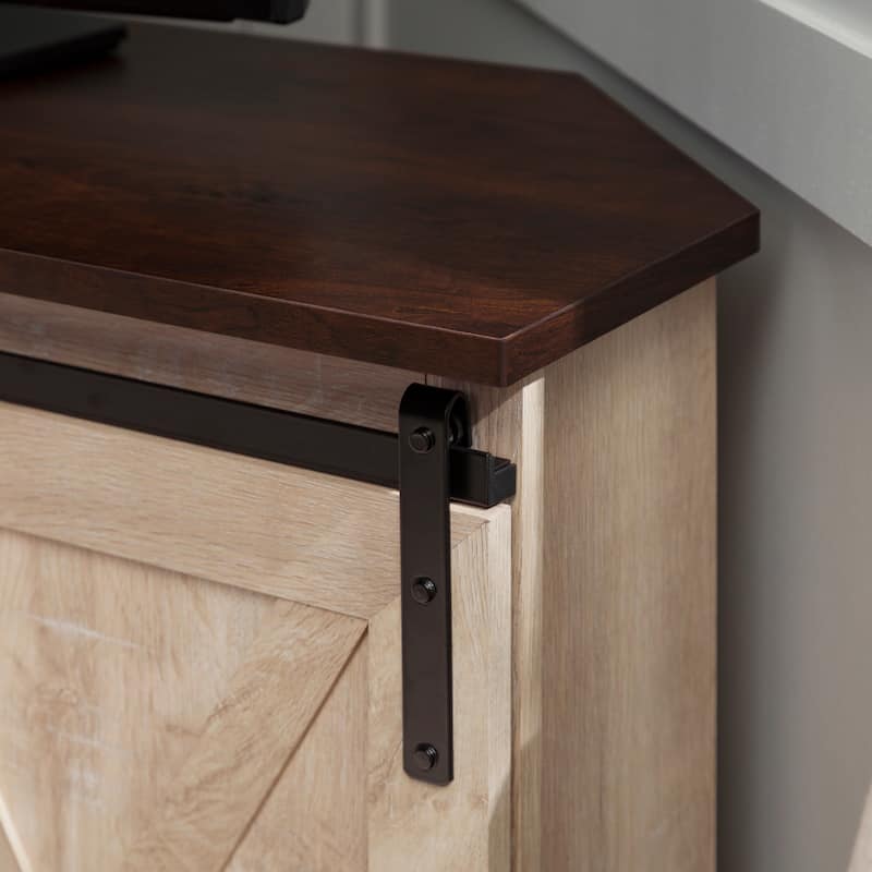 Middlebrook 52-inch Sliding Barn Door Corner TV Stand