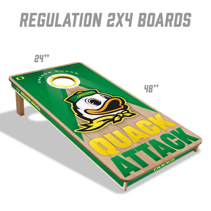 Oregon Ducks NCAA 2x4 Professional Cornhole Board Set