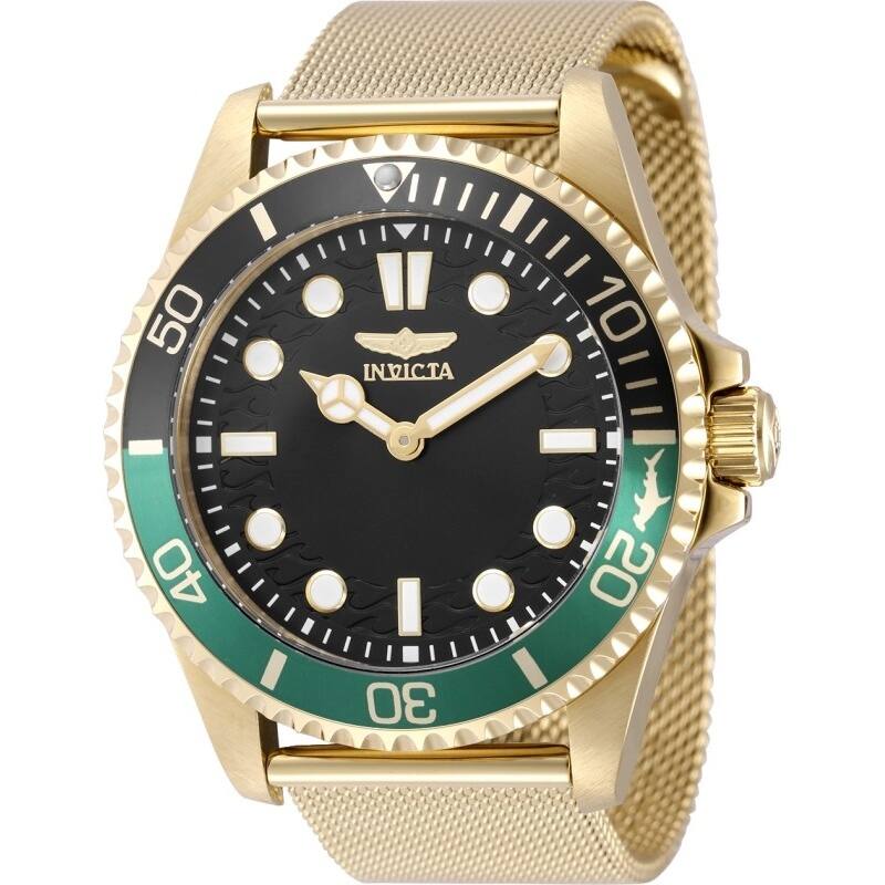 INVICTA Men's 49692 Pro Diver Quartz 2026 Brass Dial Watch - Black