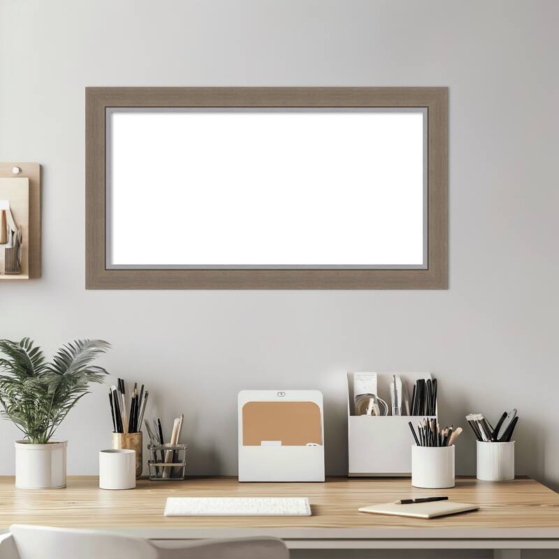 Amanti Art Eva Black Silver Narrow Framed Dry Erase Magnetic Board