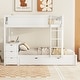preview thumbnail 31 of 43, Full-Over-Full Bunk Bed with Twin Size Trundle Bed Frame, Storage and Desk Multifunctional Storage Bed for Kids Teens Adults White