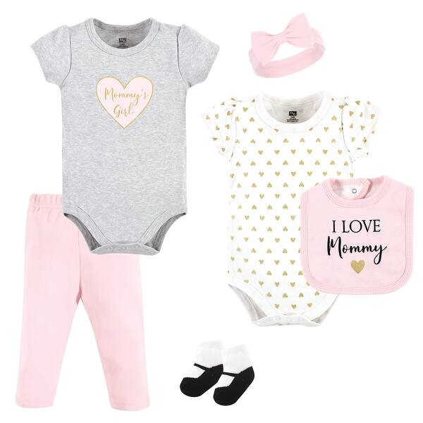 slide 1 of 1, Hudson Baby Infant Girl Cotton Layette Set, Girl Mommy 0-3 Months - Girl Mommy