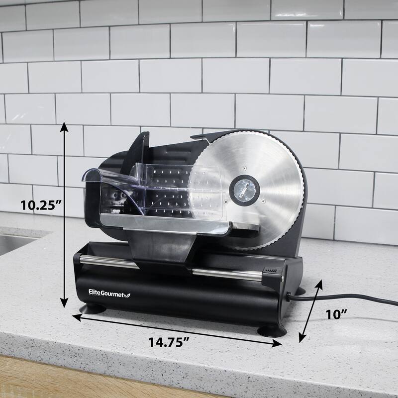 Electric Deli Food Meat Slicer, Removable Stainless Steel Blade 7.5in, Black - 16.90"