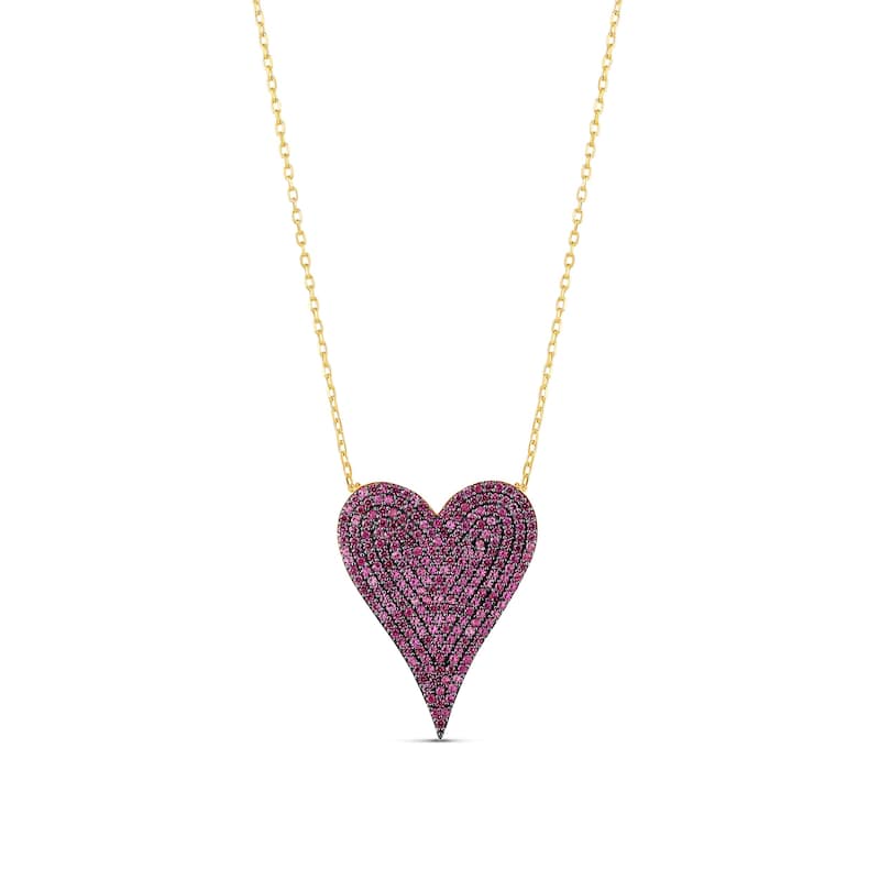 SHYMI Large Pave Heart - Hot Pink