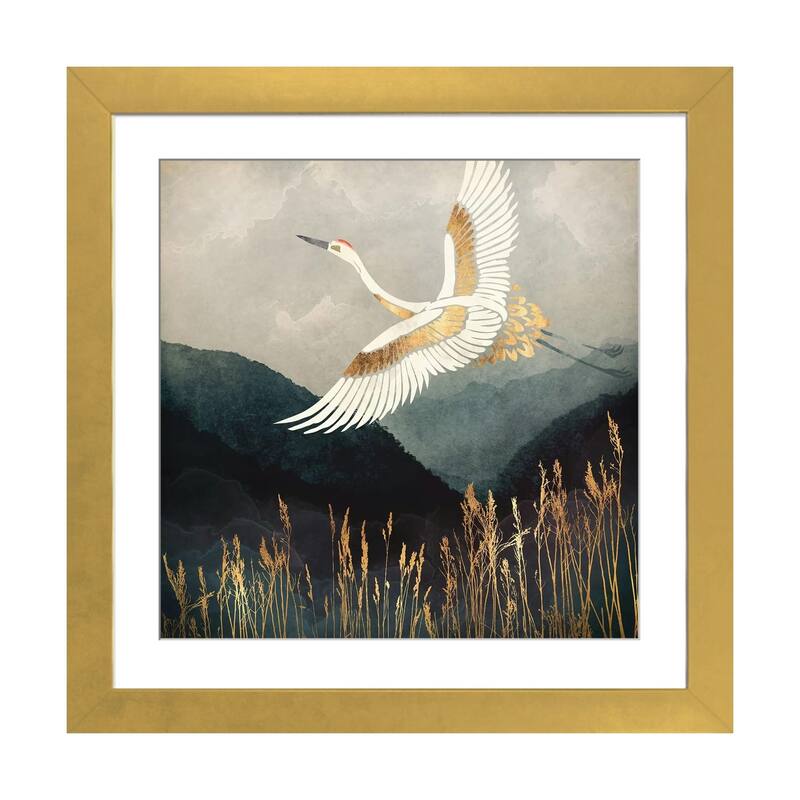 iCanvas "Elegant Flight" by SpaceFrog Designs - Gold - 16x16x1