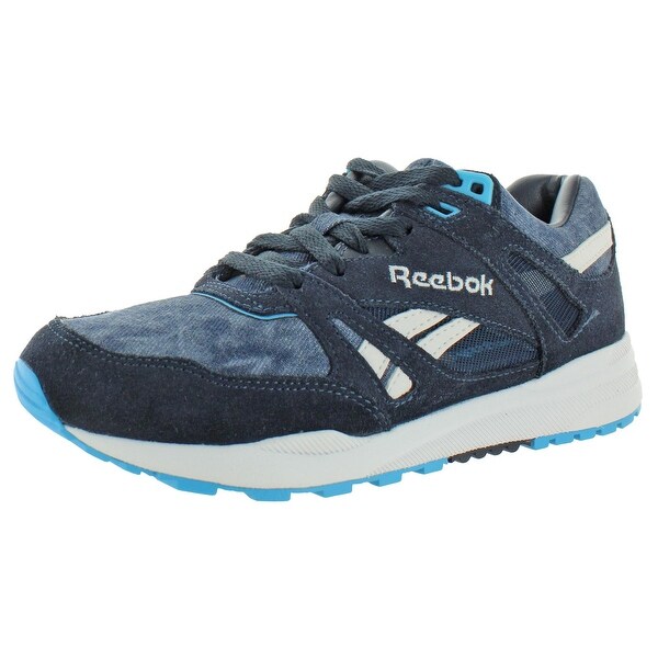 navy blue and white tennis shoes