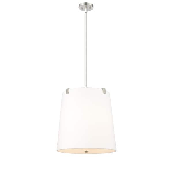 Weston by Z-Lite 5 Light Pendant in Brushed Nickel with White Linen ...