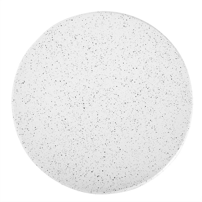 Outdoor White Marble Retro Speckled Textured All-Weather MGO Side Table Indoor End Table for Home, Office