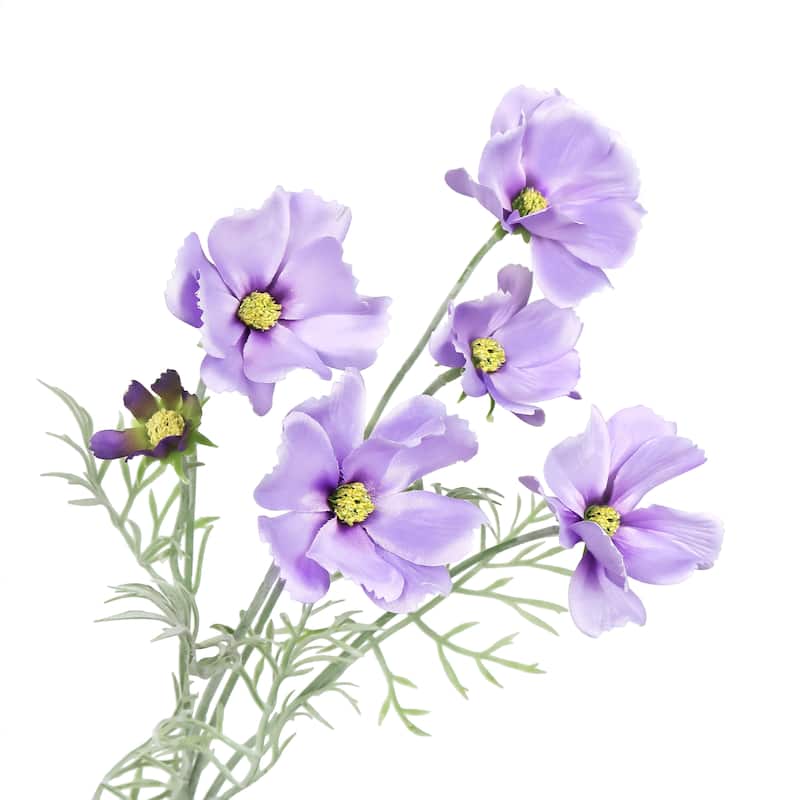 Set of 6 Purple Artificial Cosmos Flower Stem Spray 24in - 24" L x 6" W x 6" DP