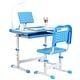 preview thumbnail 1 of 25, Qaba Kids Desk and Chair Set Height Adjustable Student Writing Desk Children School Study Table Blue