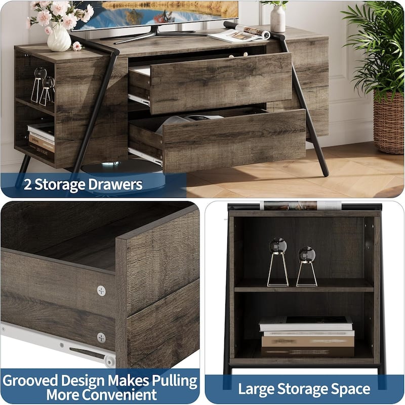 47 Inch Modern Entertainment Center TV Stand, Media Console for Living Room, Bedroom, Office - N/A