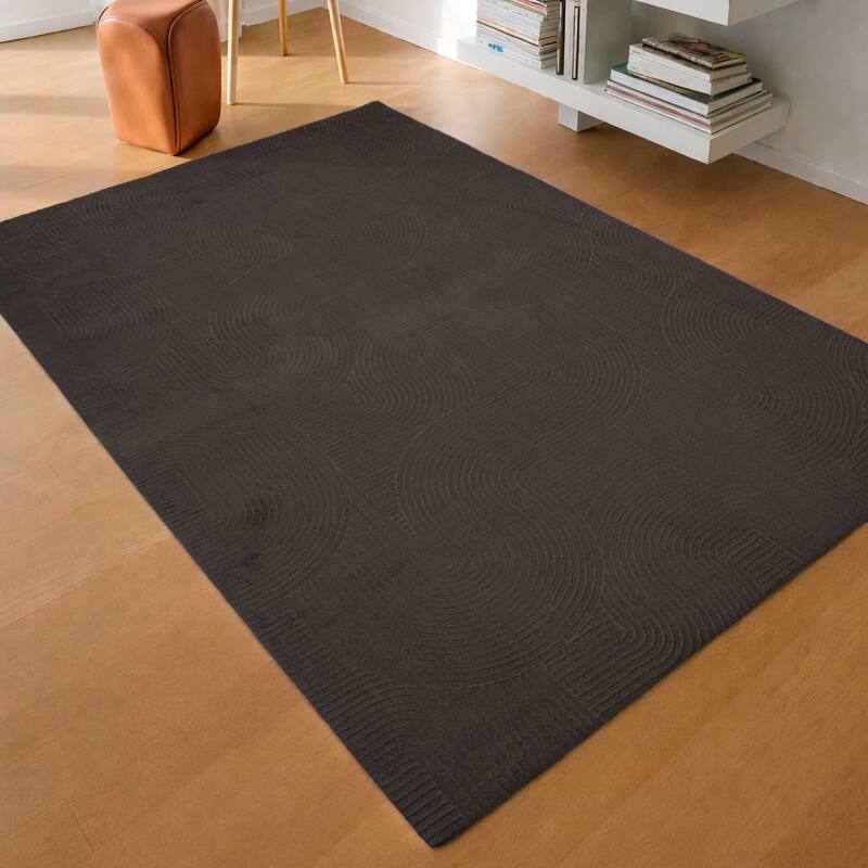 ECARPETGALLERY Elion Modern Machine Washable Area Rug - Charcoal - 9'0 x 12'0
