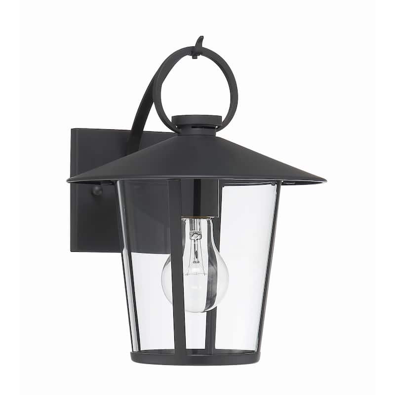 Andover 1 Light Matte Black Outdoor Wall Mount - 9"W x 11"H x 10"D