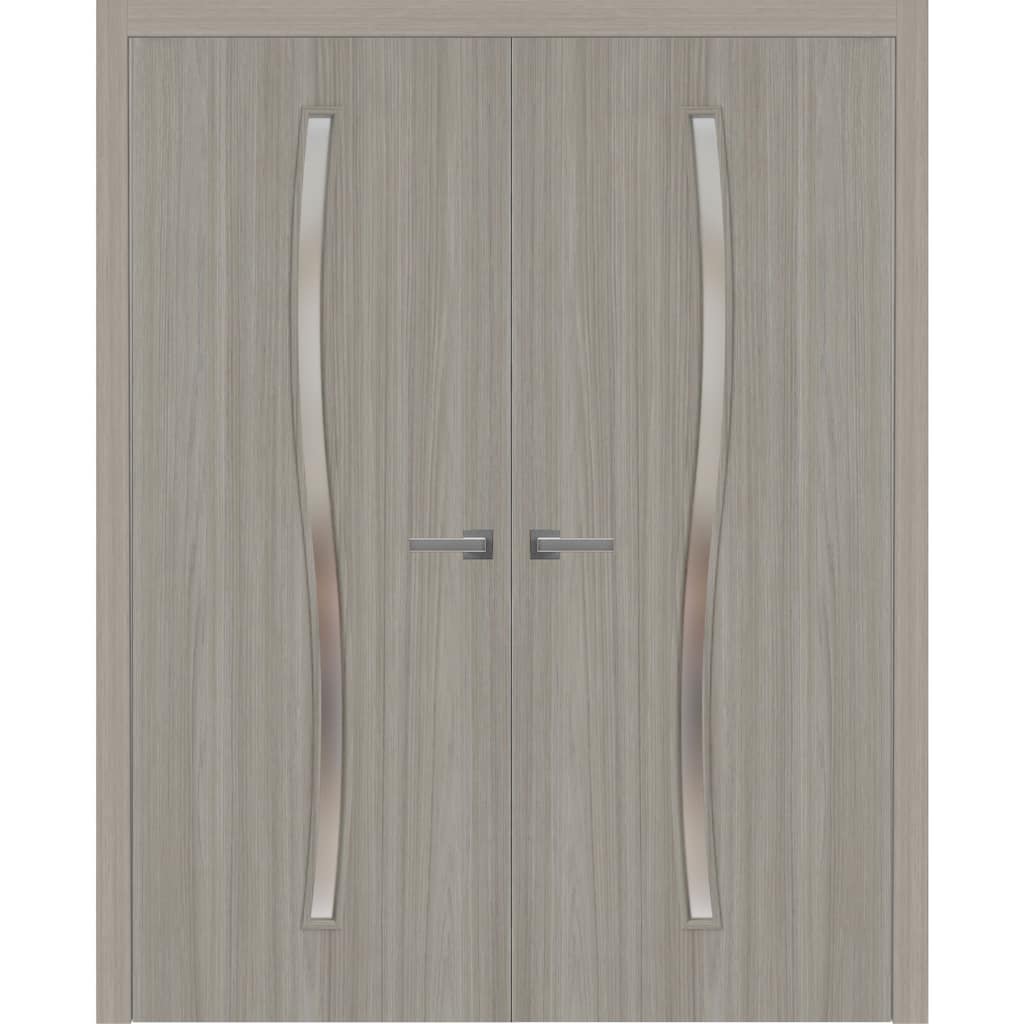 SartoDoors Basic 3002 | Interior French Doors Double French | Solid Wood | Slab Only | 36x80, Oak