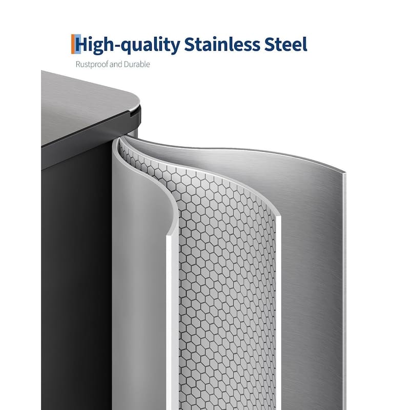 2 x 8 Gal Dual Compartment Trash Can, with Lid