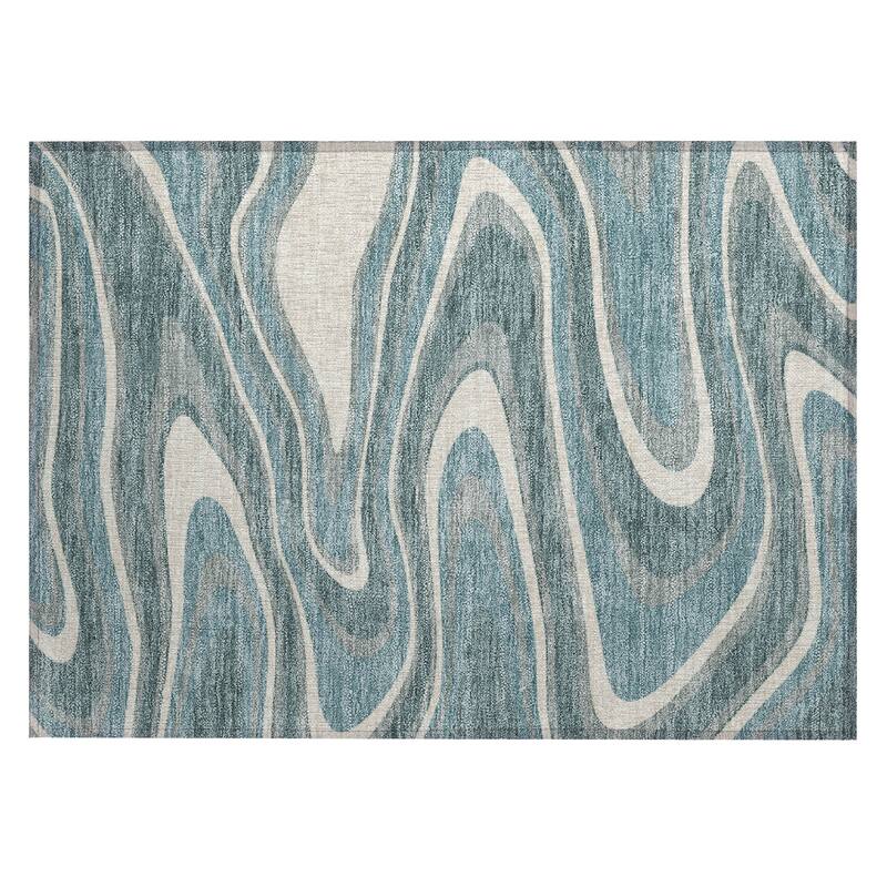 Machine Washable Indoor/ Outdoor Abstract Busey Chantille Rug