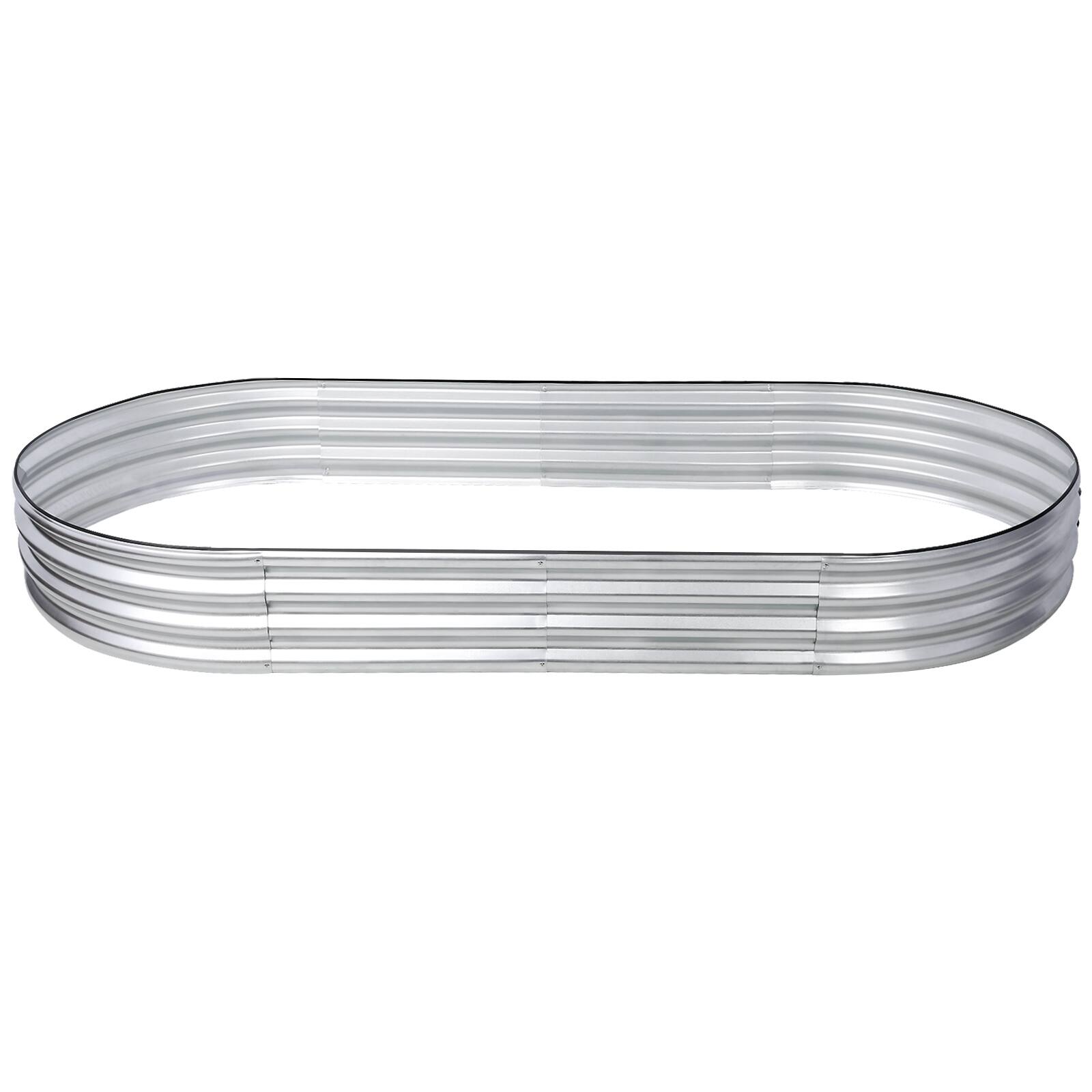 Galvanized Raised Garden Bed Kit, Oval Large Metal Raised Garden Beds