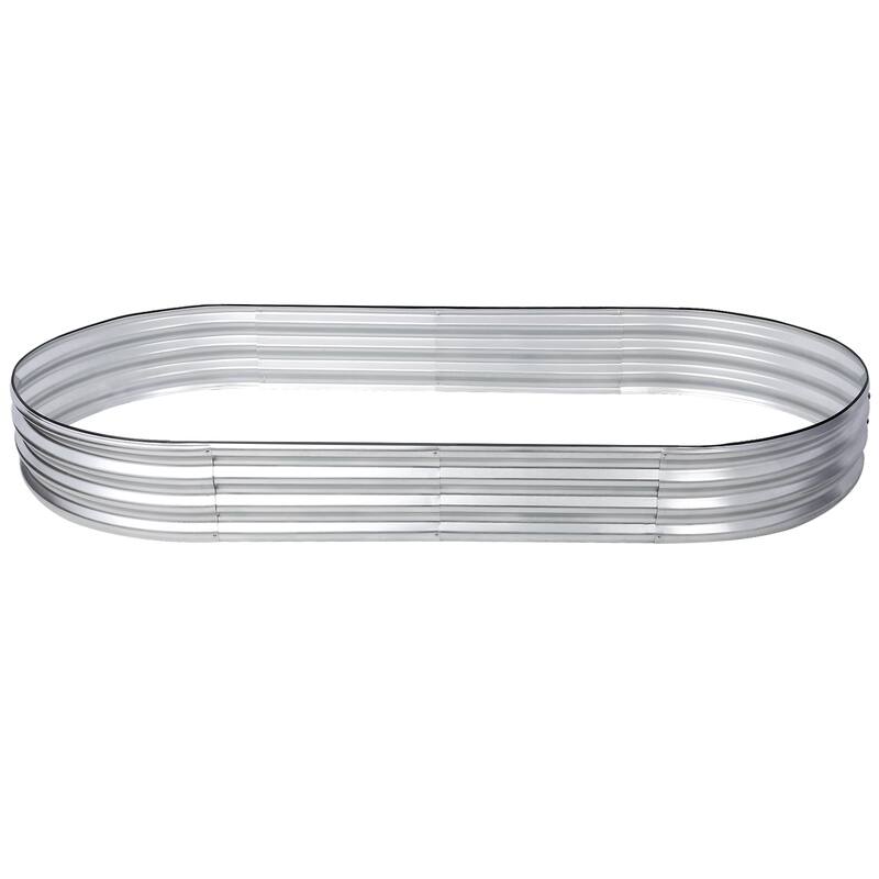 Galvanized Raised Garden Bed Kit, Oval Large Metal Raised Garden Beds for Vegetables,7*3*1 ft