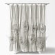 preview thumbnail 5 of 16, Silver Orchid Bara Ruffle Flower Trim Shower Curtain