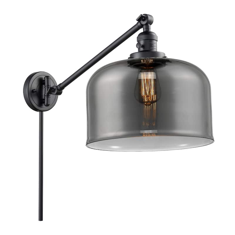 Innovations Lighting X-Large Bell Single Light 13" Tall Bathroom - Matte Black / Smoked