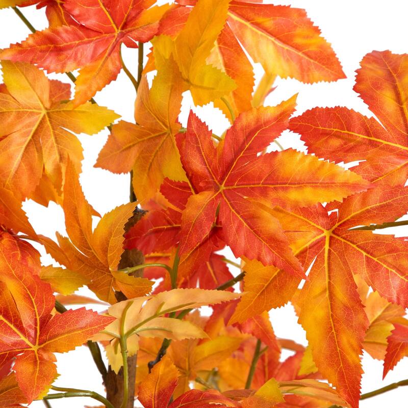 Potted Deluxe Maple Artificial Tree - 6' - Orange