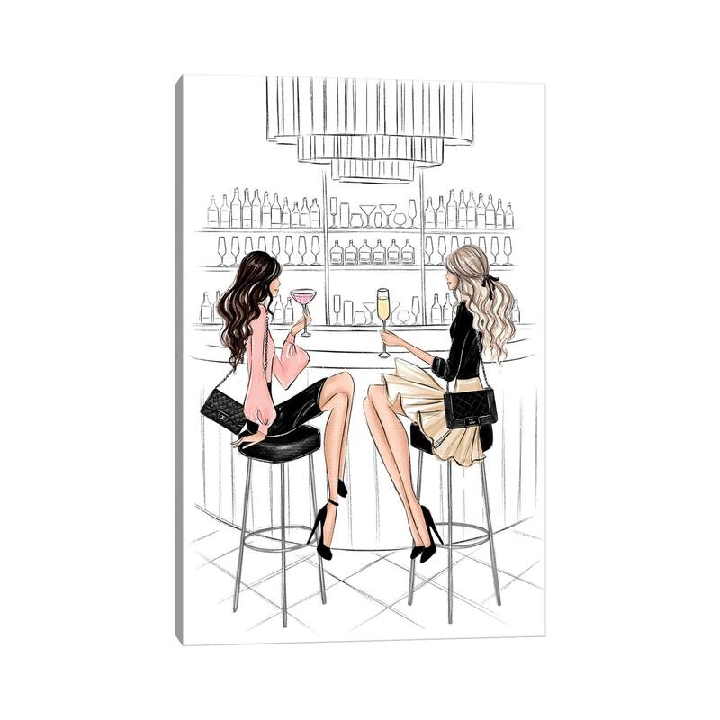 iCanvas "Girls In The Bar I" by LaLana Arts Canvas Print
