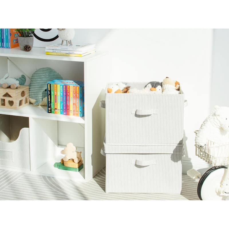 2-Pack Closet Storage Bin with Lid and Handle, Large Fabric Storage Box for Clothes, Towels, Toys, Shoes
