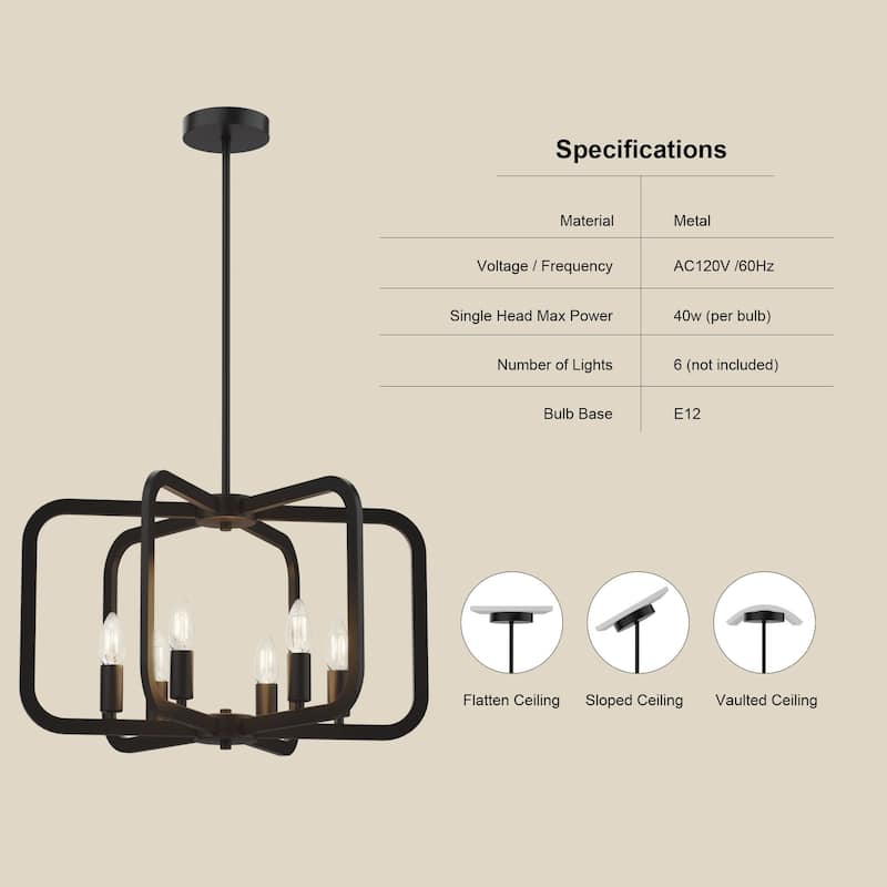 Farmhouse Candle Chandelier Light Fixture