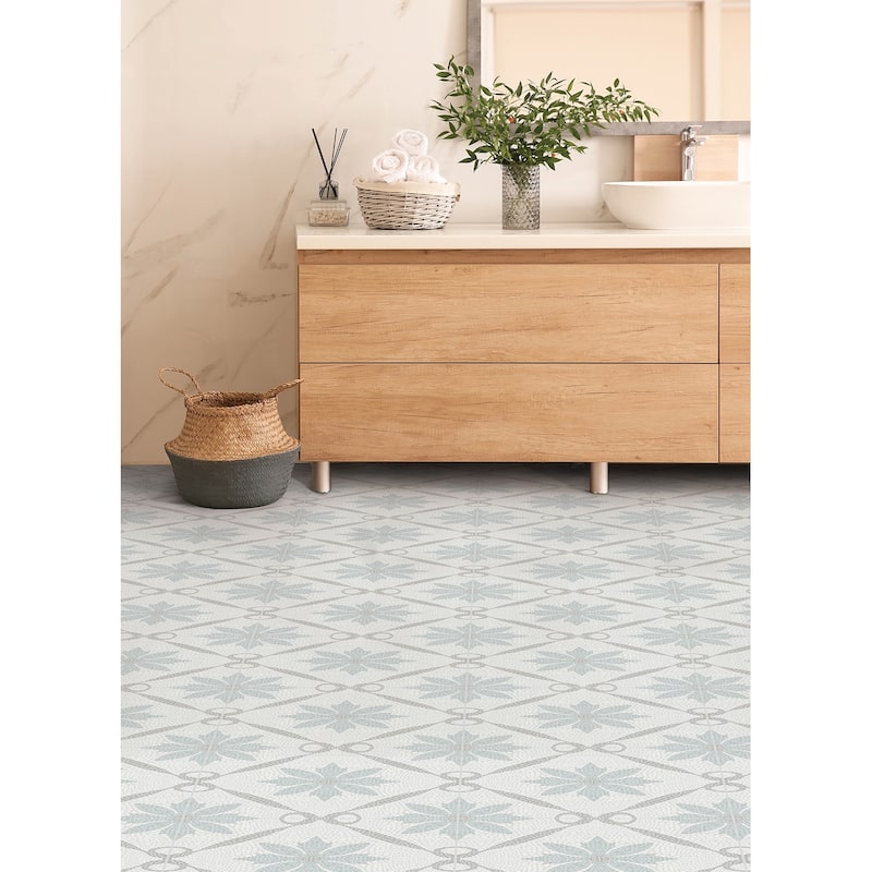 FloorPops Jamila Grey Peel and Stick Floor Tiles