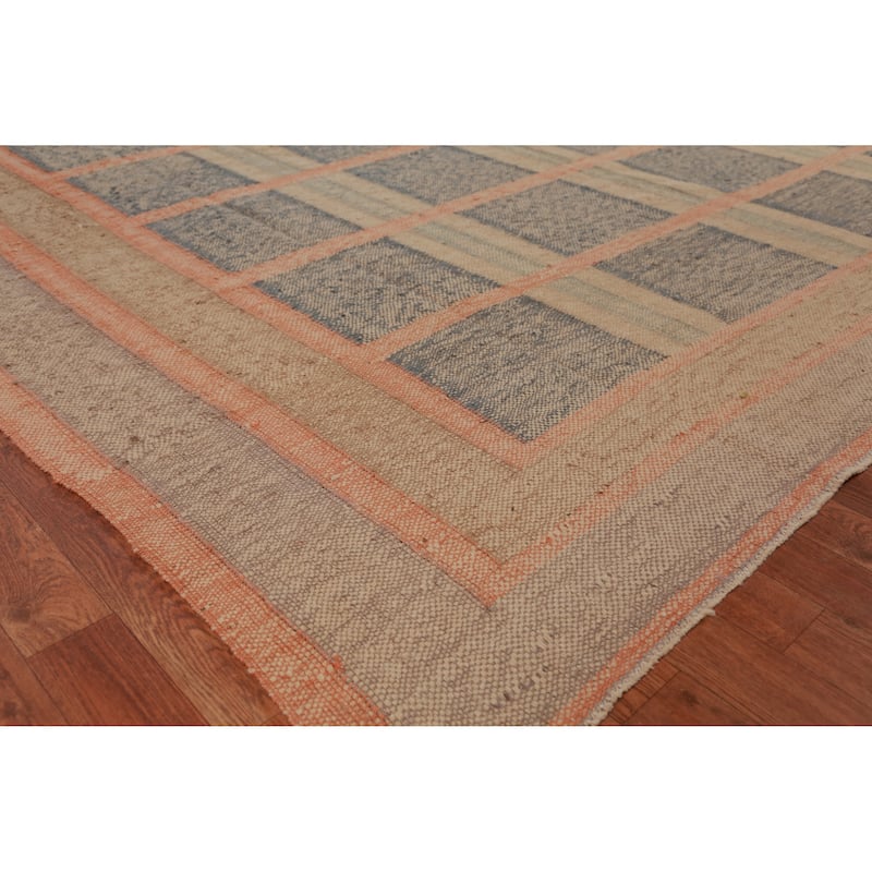 Hand Woven Oriental 100% Jute Carpet Southwestern Modern Beige & Ivories Kilim Area Rug - 10' 0'' X 8' 11''