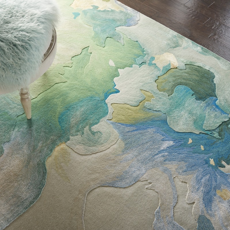 Nourison Prismatic Modern Floral Watercolor Abstract Area Rug