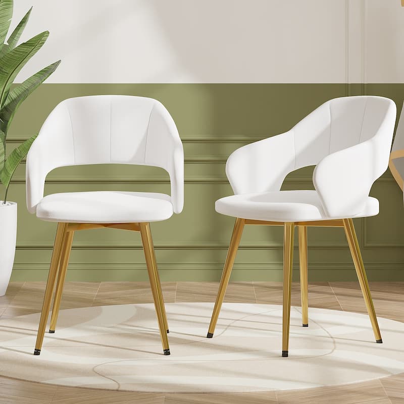 Javlergo Modern Dining Chairs, Comfy Dining Room Chairs with Thick Cushions, Upholstered Kitchen Side Chairs with Metal Legs