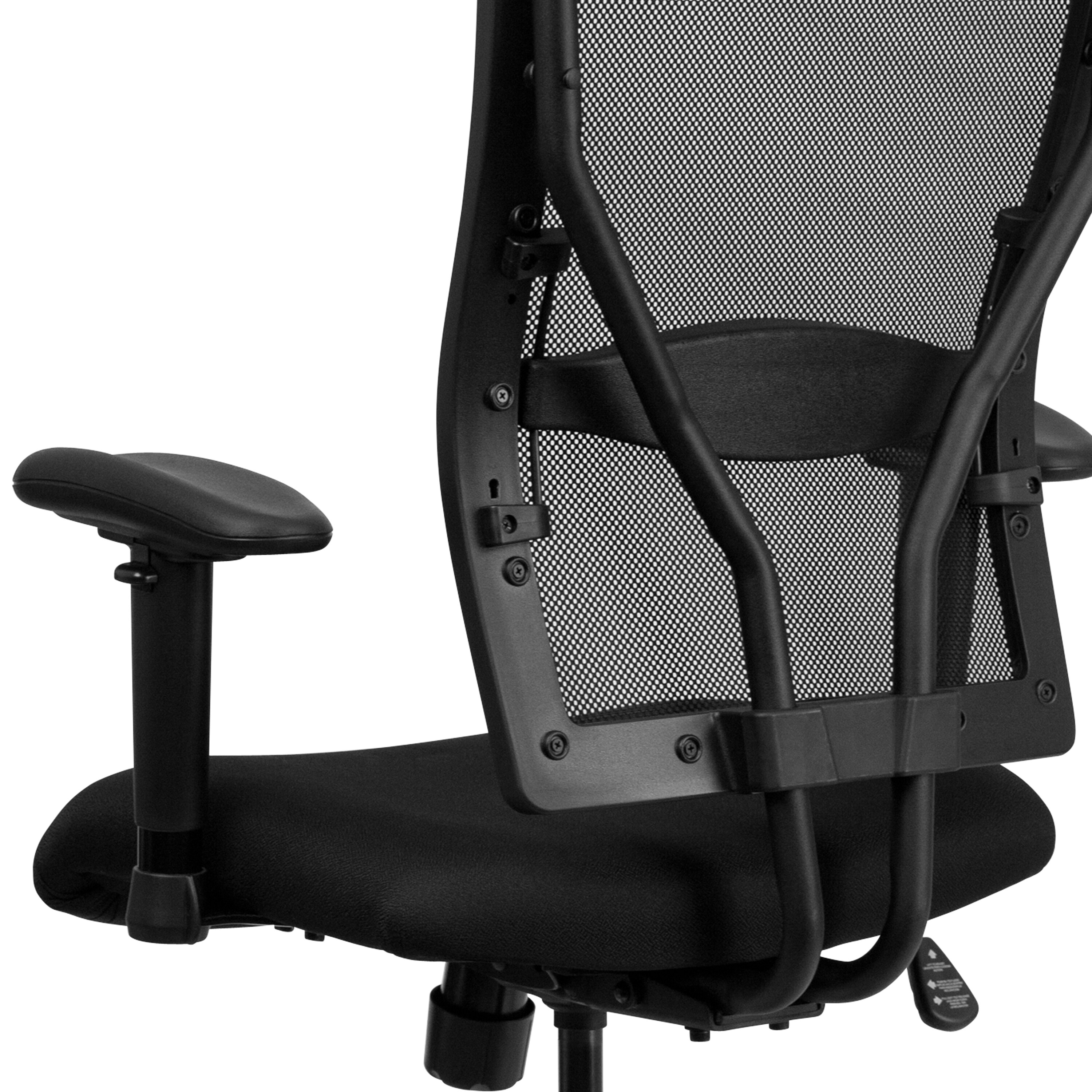Big Tall 400 Lb Rated Mesh Ergonomic Drafting Chair W Adjustable Arms Overstock 10633666